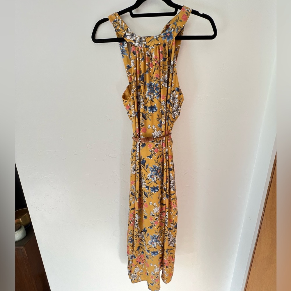 Trixxie Clothing Company Floral Mustard dress